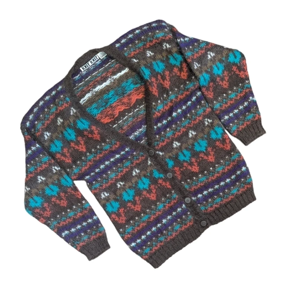 Vintage Southwestern Shaggy  Mohair‎ Cardigan Fuzzy 90s - Picture 10 of 10